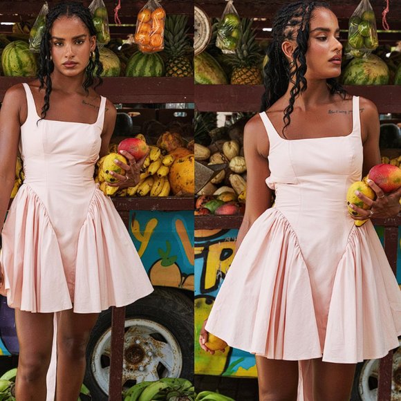 House of CB 'Florianne' Soft Peach Bow Mini Dress NWOT - Picture 10 of 15